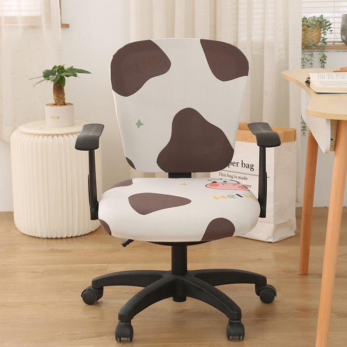 91家纺网 家纺一手货源 找家纺 雅竹家纺 牛奶丝分体办公椅套 奶牛