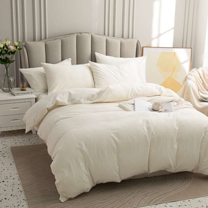 91家纺网 家纺一手货源 找家纺 安莱生活 2021新款原棉不染四件套 大方格