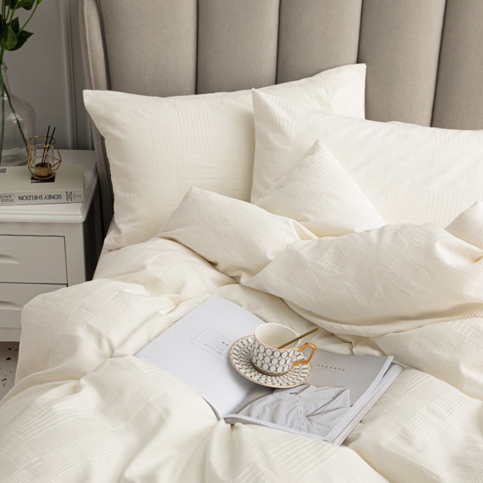 91家纺网 家纺一手货源 找家纺 安莱生活 2021新款原棉不染四件套 大方格