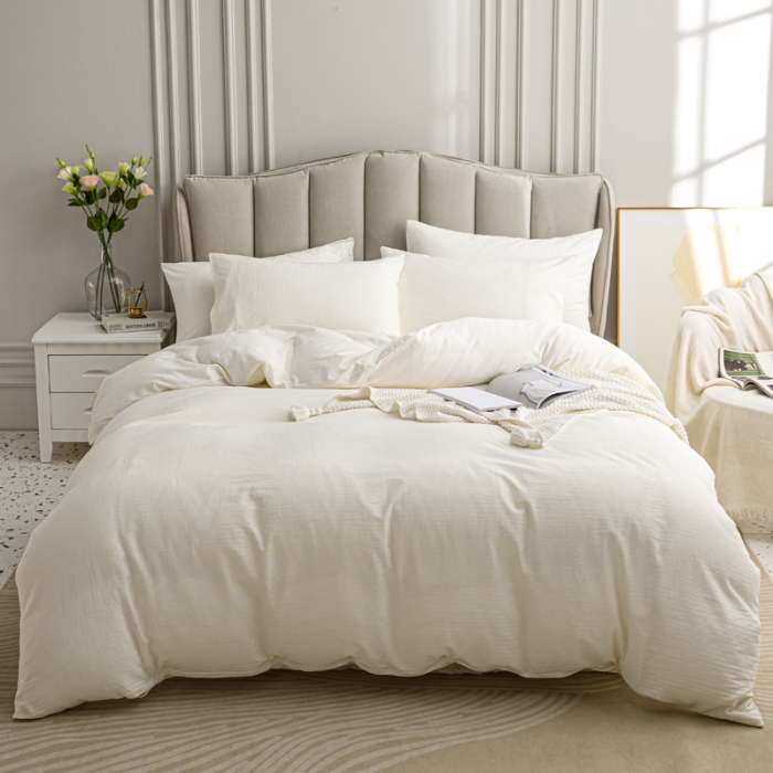 91家纺网 家纺一手货源 找家纺 安莱生活 2021新款原棉不染四件套 小雨点