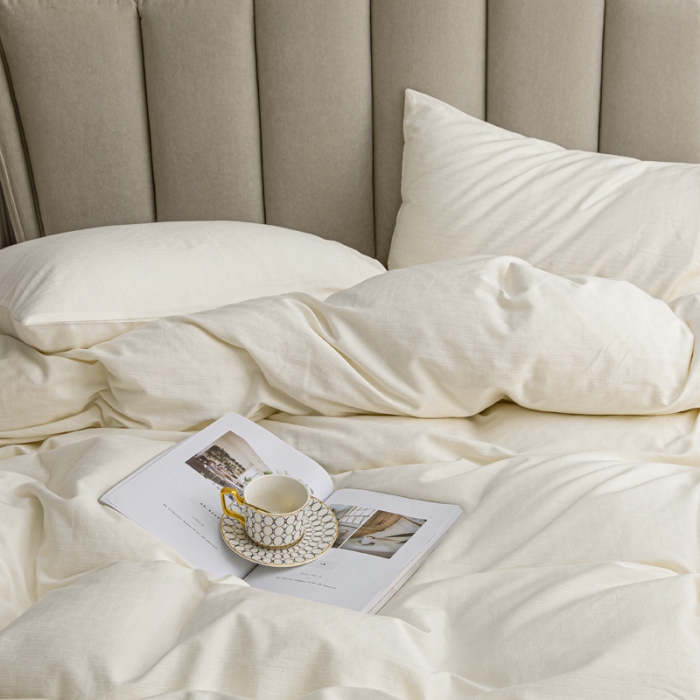 91家纺网 家纺一手货源 找家纺 安莱生活 2021新款原棉不染四件套 小雨点