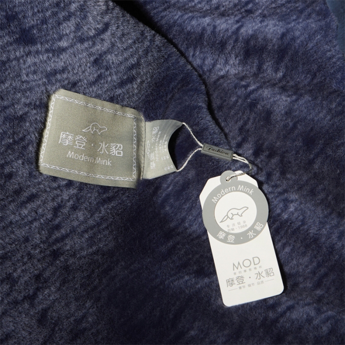 91家纺网 家纺一手货源 找家纺 凯轩毛毛毯毯子2024新款双层仿水貂皮草毛毯毯子 宾利蓝