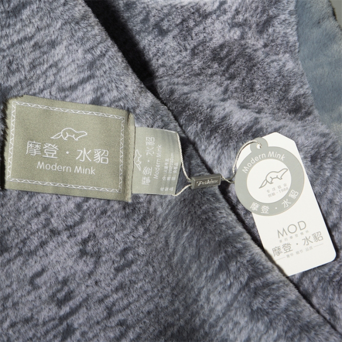 91家纺网 家纺一手货源 找家纺 凯轩毛毛毯毯子2024新款双层仿水貂皮草毛毯毯子 高级灰