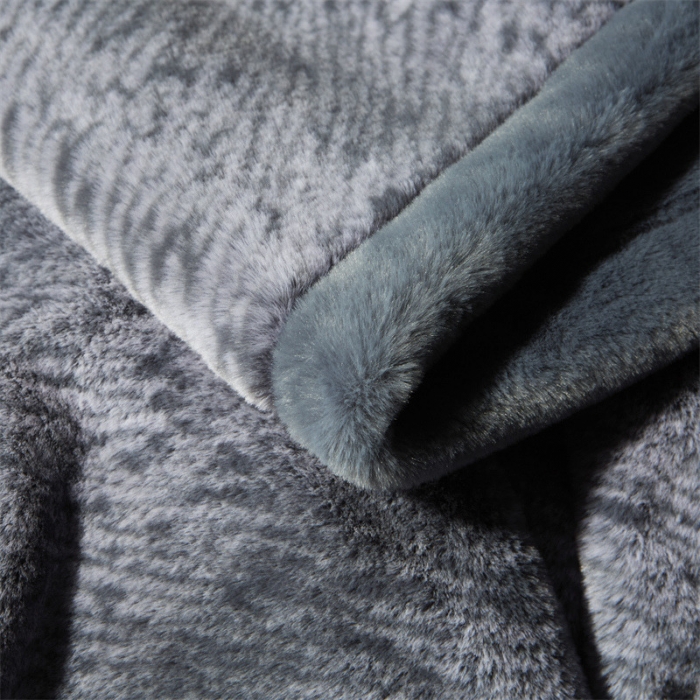 91家纺网 家纺一手货源 找家纺 凯轩毛毛毯毯子2024新款双层仿水貂皮草毛毯毯子 高级灰