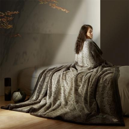 凯轩毛毛毯毯子2024新款双层仿水貂皮草毛毯毯子 深灰色