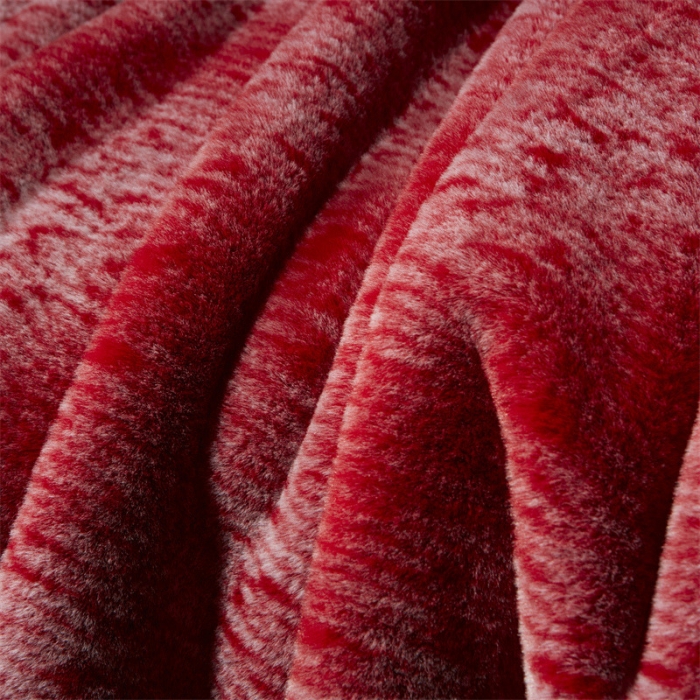 91家纺网 家纺一手货源 找家纺 凯轩毛毛毯毯子2024新款双层仿水貂皮草毛毯毯子 中国红