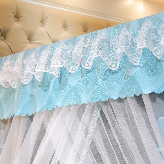 91家纺网 家纺一手货源 找家纺 千逸虹 2024新款落地扶摇中式床帘蚊帐 宫廷蓝