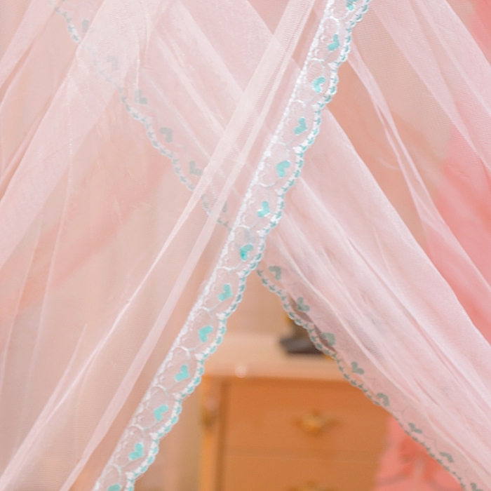 91家纺网 家纺一手货源 找家纺 千逸虹 2024新款落地扶摇中式床帘蚊帐 如意粉