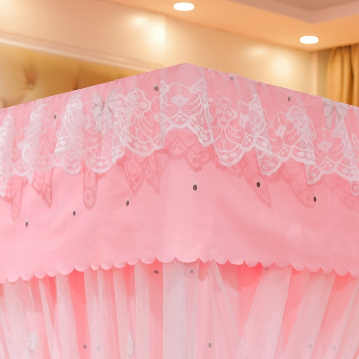 91家纺网 家纺一手货源 找家纺 千逸虹 2024新款落地扶摇中式床帘蚊帐 如意粉