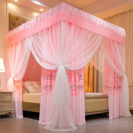 91家纺网 家纺一手货源 找家纺 千逸虹 2024新款落地扶摇中式床帘蚊帐 如意粉