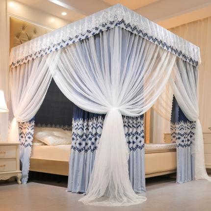 91家纺网 家纺一手货源 找家纺 （总）千逸虹 2024新款落地扶摇中式床帘蚊帐