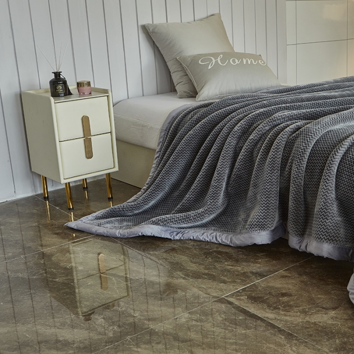 91家纺网 家纺一手货源 找家纺 凯轩毛毛毯毯子 2024新款精品韩素云毛毯毯子 深灰