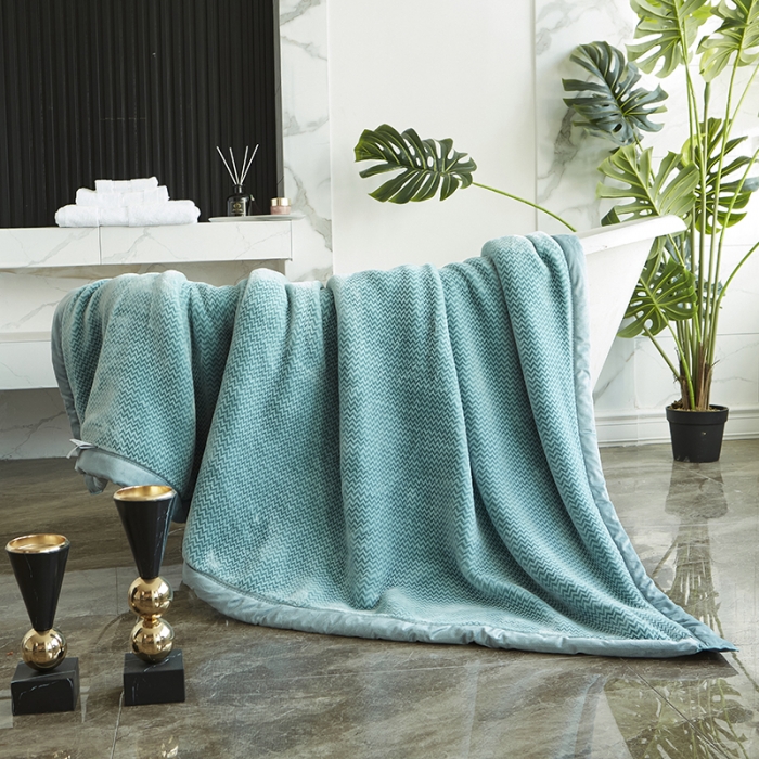 91家纺网 家纺一手货源 找家纺 凯轩毛毛毯毯子 2024新款精品韩素云毛毯毯子 天空蓝