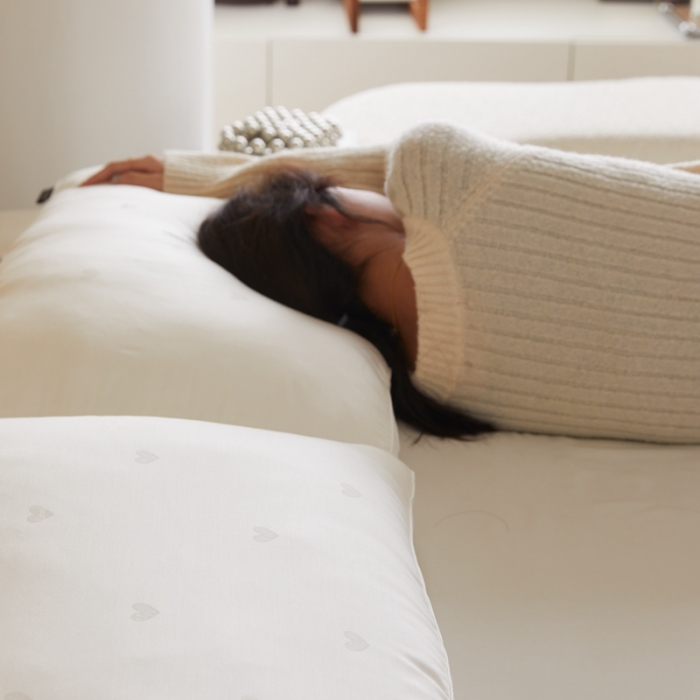 91家纺网 家纺一手货源 找家纺 （总）伟邦枕芯 2021新款80天丝爱心羽丝绒（棚拍图）