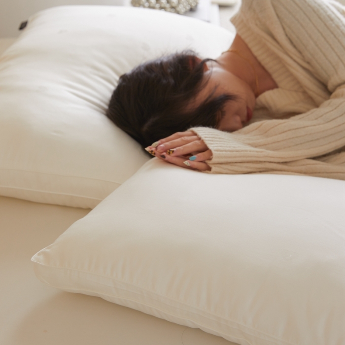 91家纺网 家纺一手货源 找家纺 （总）伟邦枕芯 2021新款80天丝爱心羽丝绒（棚拍图）