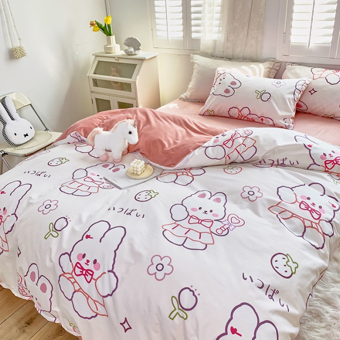 91家纺网 家纺一手货源 找家纺 （总）怡家居 2021新款AB版棉加绒四件套卡通系列