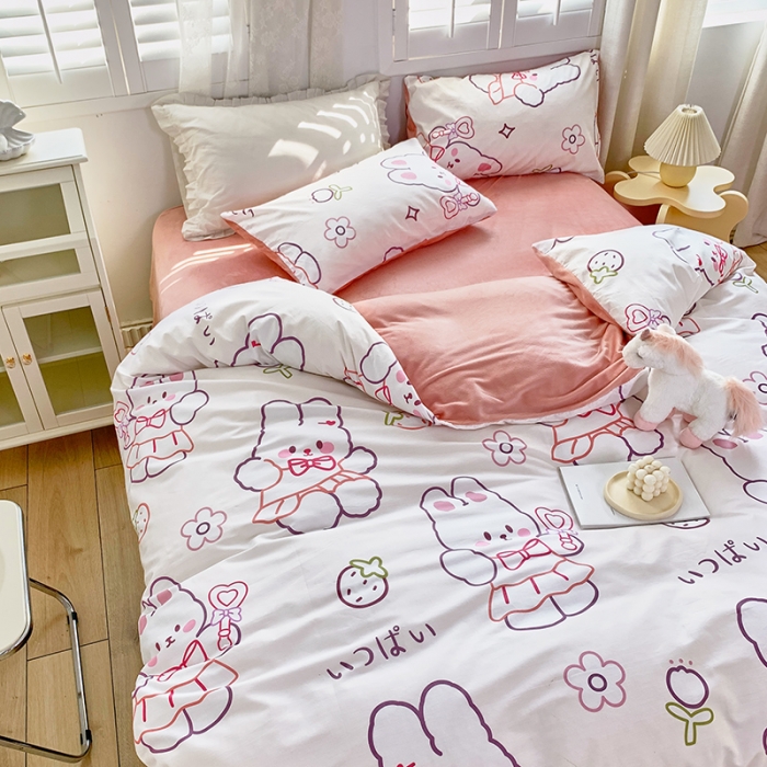 91家纺网 家纺一手货源 找家纺 （总）怡家居 2021新款AB版棉加绒四件套卡通系列