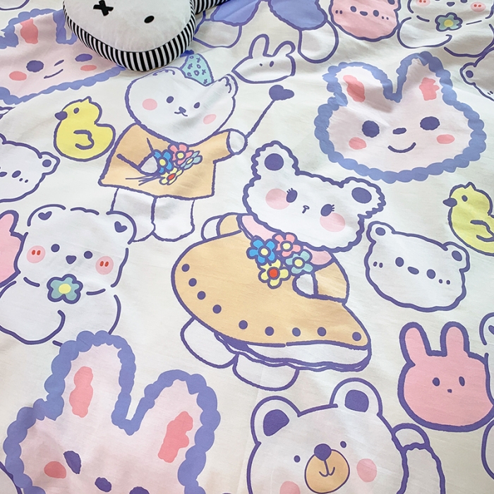 91家纺网 家纺一手货源 找家纺 怡家居 2021新款AB版棉加绒四件套卡通系列 乐园