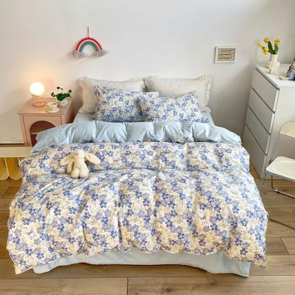 怡家居 2021新款AB版棉加绒四件套卡通系列 奇趣-蓝