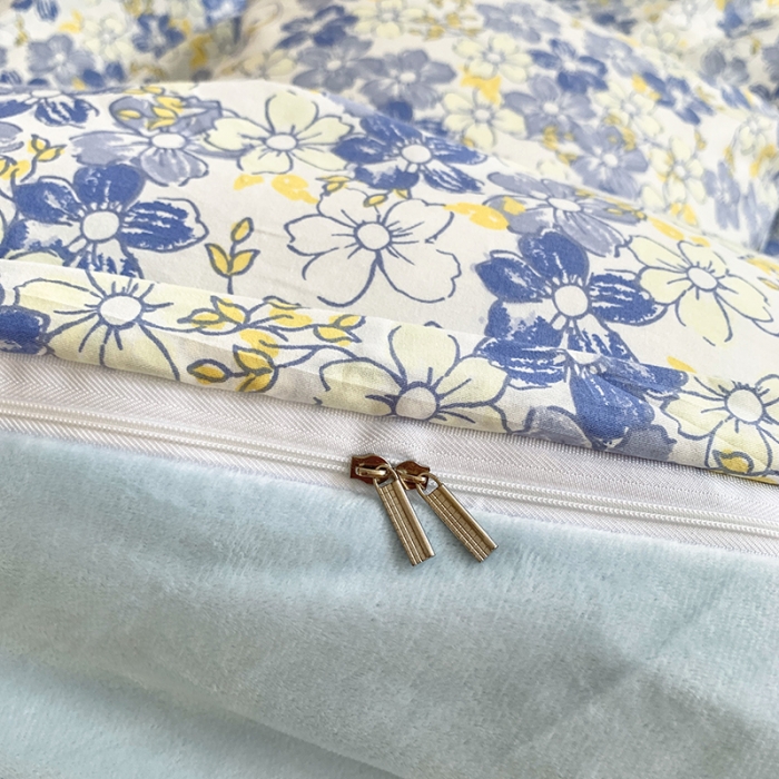 91家纺网 家纺一手货源 找家纺 怡家居 2021新款AB版棉加绒四件套卡通系列 奇趣-蓝