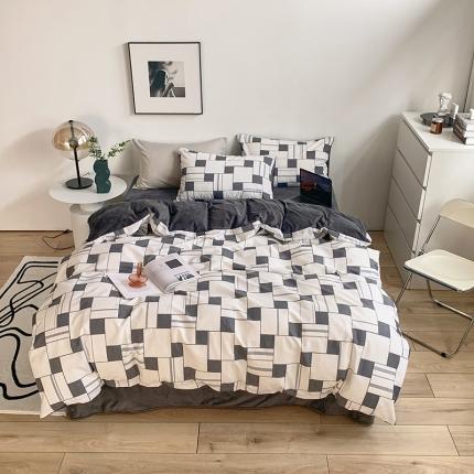 怡家居 2021新款AB版棉加绒四件套卡通系列 乔伊