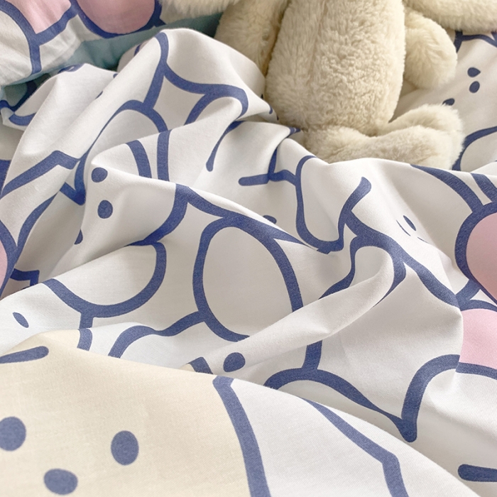 91家纺网 家纺一手货源 找家纺 怡家居 2021新款AB版棉加绒四件套卡通系列 兔宝宝