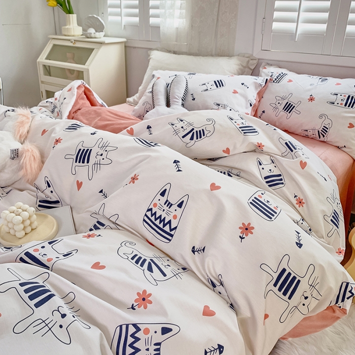 91家纺网 家纺一手货源 找家纺 怡家居 2021新款AB版棉加绒四件套卡通系列 小精灵