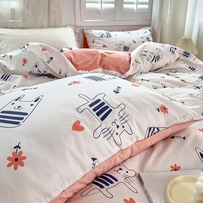 91家纺网 家纺一手货源 找家纺 怡家居 2021新款AB版棉加绒四件套卡通系列 小精灵