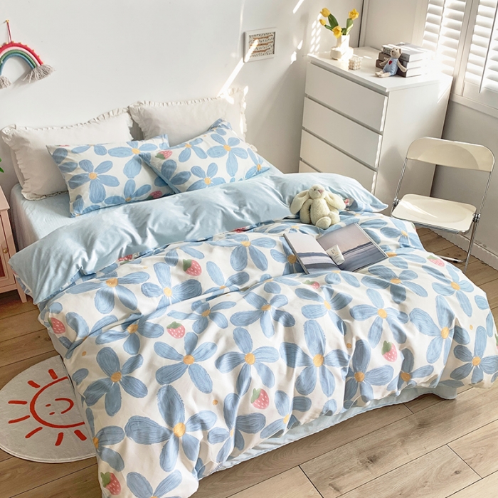 91家纺网 家纺一手货源 找家纺 怡家居 2021新款AB版棉加绒四件套卡通系列 小美好