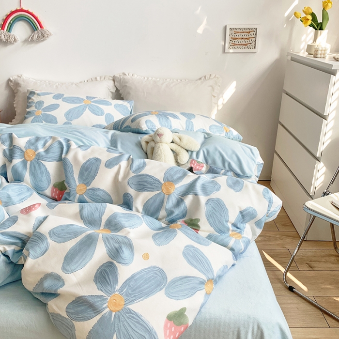 91家纺网 家纺一手货源 找家纺 怡家居 2021新款AB版棉加绒四件套卡通系列 小美好