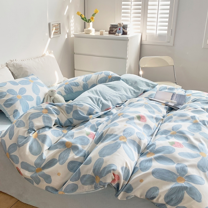 91家纺网 家纺一手货源 找家纺 怡家居 2021新款AB版棉加绒四件套卡通系列 小美好