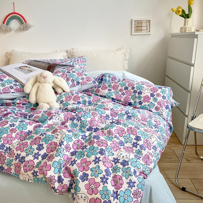 91家纺网 家纺一手货源 找家纺 怡家居 2021新款AB版棉加绒四件套卡通系列 小萌宠