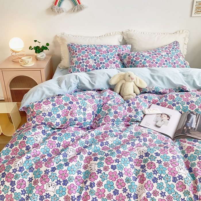 91家纺网 家纺一手货源 找家纺 怡家居 2021新款AB版棉加绒四件套卡通系列 小萌宠