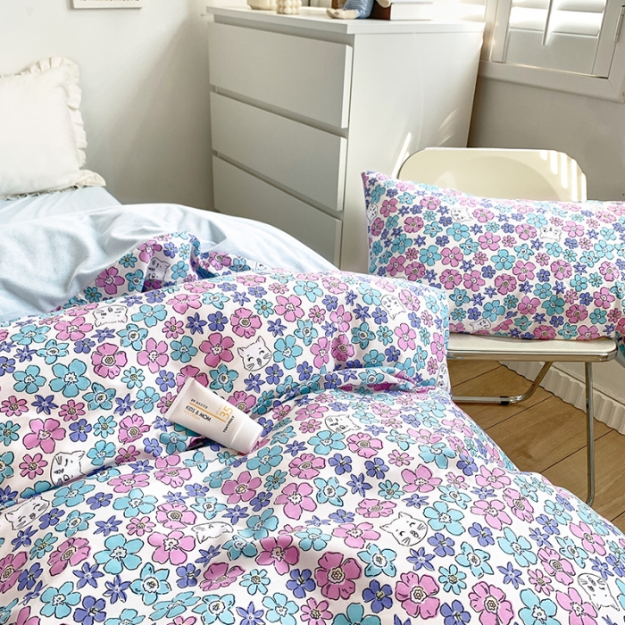 91家纺网 家纺一手货源 找家纺 怡家居 2021新款AB版棉加绒四件套卡通系列 小萌宠