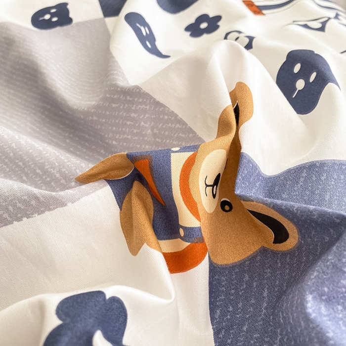 91家纺网 家纺一手货源 找家纺 曼之夏 2022新款全棉清新印花四件套 蓝陌陌