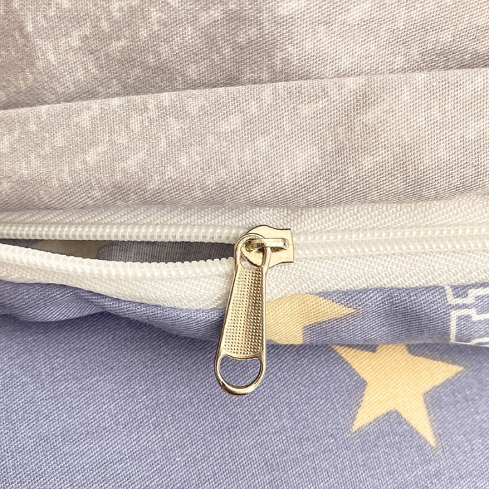 91家纺网 家纺一手货源 找家纺 曼之夏 2022新款全棉清新印花四件套 蓝陌陌