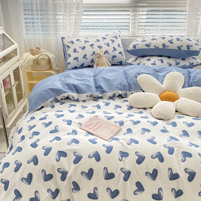 91家纺网 家纺一手货源 找家纺 曼之夏 2022新款全棉清新印花四件套 卿心挽梦