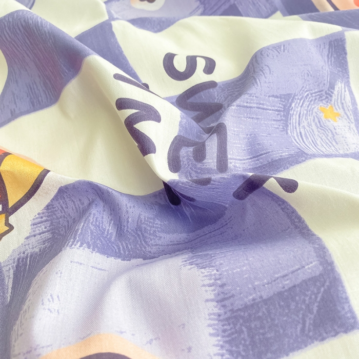 91家纺网 家纺一手货源 找家纺 曼之夏 2022新款全棉清新印花四件套 甜睡星宝