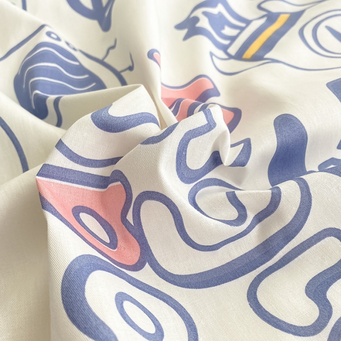 91家纺网 家纺一手货源 找家纺 曼之夏 2022新款全棉清新印花四件套 星际云梦