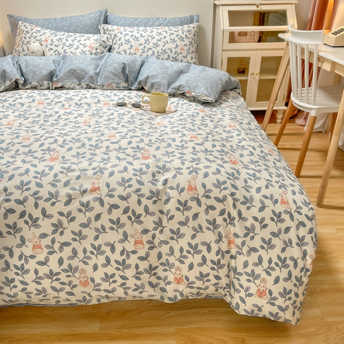 91家纺网 家纺一手货源 找家纺 芊寻家居 2024年新款全棉印花13372四件套 菲菲兔