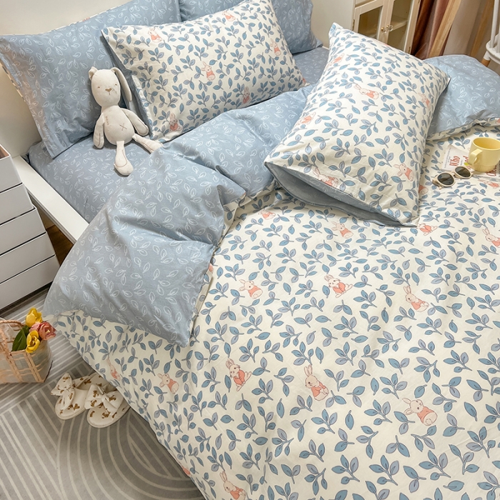 91家纺网 家纺一手货源 找家纺 芊寻家居 2024年新款全棉印花13372四件套 菲菲兔