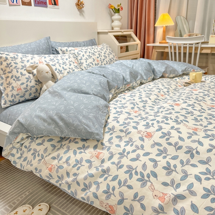 91家纺网 家纺一手货源 找家纺 芊寻家居 2024年新款全棉印花13372四件套 菲菲兔