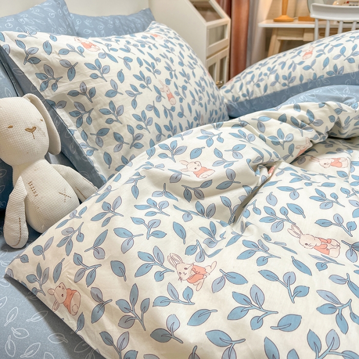 91家纺网 家纺一手货源 找家纺 芊寻家居 2024年新款全棉印花13372四件套 菲菲兔