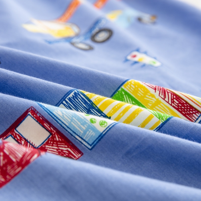 91家纺网 家纺一手货源 找家纺 乐秀 2024新款幼儿园双面四季款儿童床垫套+床垫芯水彩汽车