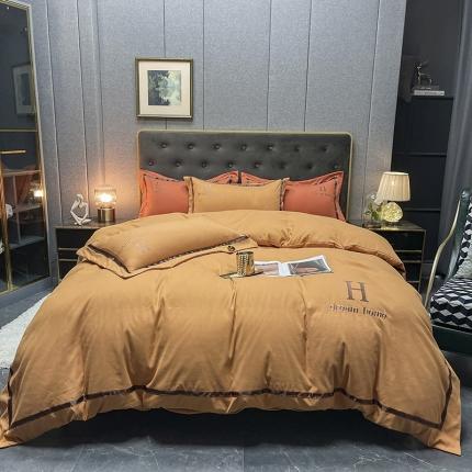 91家纺网 家纺一手货源 找家纺 （总）千希家纺 2022新款直播大H水洗棉绣花磨毛四件套 