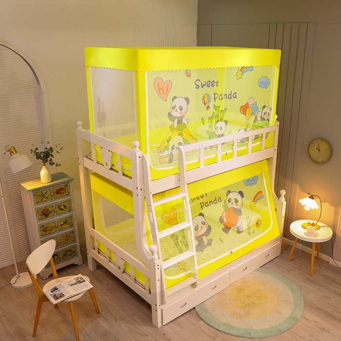 91家纺网 家纺一手货源 找家纺 迪凡保罗蚊帐 5825不带遮光帘烤漆支架子母蚊帐 开心熊猫