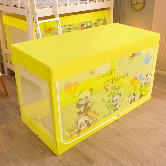 91家纺网 家纺一手货源 找家纺 迪凡保罗蚊帐 5825不带遮光帘烤漆支架子母蚊帐 开心熊猫