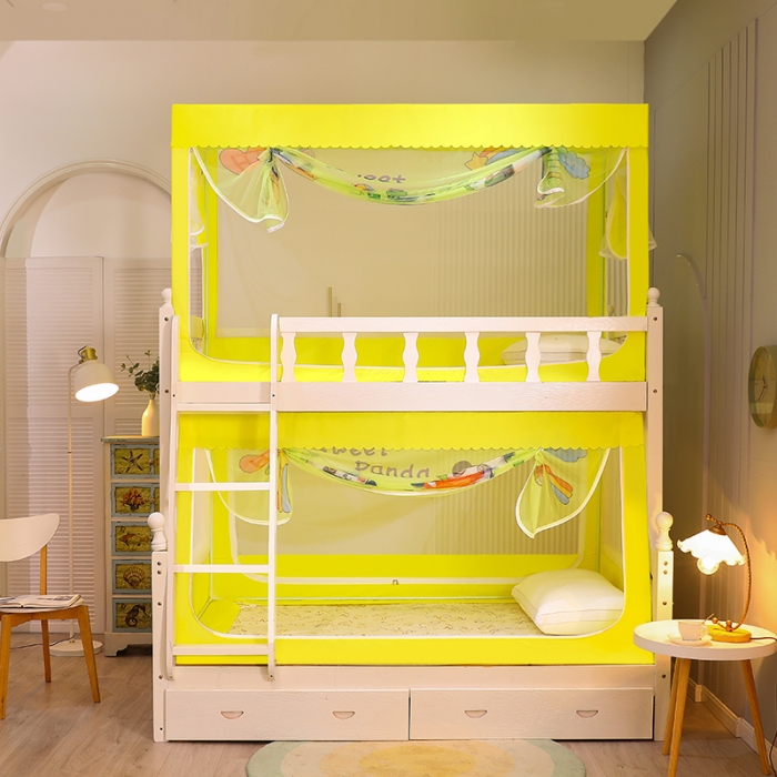 91家纺网 家纺一手货源 找家纺 迪凡保罗蚊帐 5825不带遮光帘烤漆支架子母蚊帐 开心熊猫