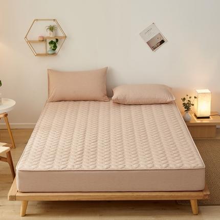 91家纺网 家纺一手货源 找家纺 （总）爱喔 2021新款日式良品A类全棉色织水洗棉夹棉床笠