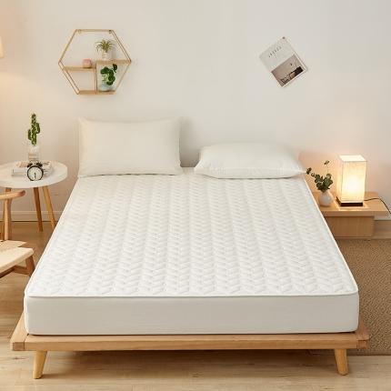 91家纺网 家纺一手货源 找家纺 （总）爱喔 2021新款日式良品A类全棉色织水洗棉夹棉床笠